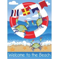 2pk -Flag Crab Welcome Polyester 30x44 - (Pack of 2)