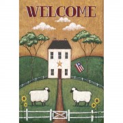 2pk -Flag Folk House Polyester 30x44 - (Pack of 2)