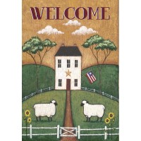 2pk -Flag Folk House Polyester 30x44 - (Pack of 2) 2pk -Flag Folk House Polyester 30x44 - (Pack of 2)