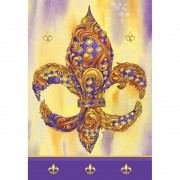 2pk -Flag Purple Gold Fleur-De-Lis 30x44 - (Pack of 2)