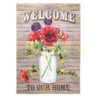 2pk -Flag Red Poppy Mason Jars 30x44 - (Pack of 2) 2pk -Flag Red Poppy Mason Jars 30x44 - (Pack of 2)