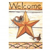 2pk -Flag Welcome Barn Star Polyester 13x18 - (Pack of 2)