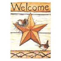 2pk -Flag Welcome Barn Star Polyester 13x18 - (Pack of 2)