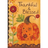 2pk Flag Thankful Blessed Pumpkin 13x18 - Pack of 2