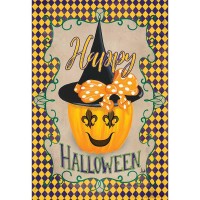 2pk -Flag Fleur-De-Lis Halloween 13x18 - (Pack of 2)