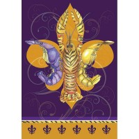 2pk -Flag Purple Gold Crawfish 13x18 - (Pack of 2)
