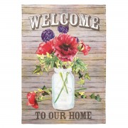 2pk -Flag Red Poppy Mason Jars 13x18 - (Pack of 2)