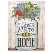 2pk -Flag Mason Jar Welcome Polyester 13x18 - (Pack of 2) 2pk -Flag Mason Jar Welcome Polyester 13x18 - (Pack of 2)