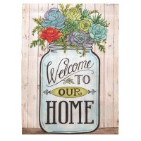 2pk -Flag Mason Jar Welcome Polyester 13x18 - (Pack of 2)