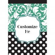 2pk -Flag Monogram-Blank Black Aqua 13x18 - (Pack of 2)