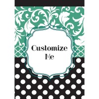 2pk -Flag Monogram-Blank Black Aqua 13x18 - (Pack of 2)