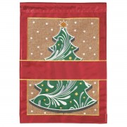 2pk -Flag Christmas Tree Blank Burlap 13x18 - (Pack of 2)