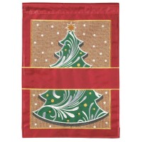 2pk -Flag Christmas Tree Blank Burlap 13x18 - (Pack of 2)