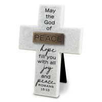 2pk -Tabletop Cross Copper Accented Peace - (Pack of 2)