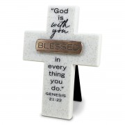 2pk -Tabletop Cross Copper Accented Blessed - (Pack of 2) 2pk -Tabletop Cross Copper Accented Blessed - (Pack of 2)