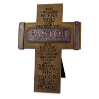 2pk -Tabletop Cross Pastor Blessings8.5"Resin - (Pack of 2)