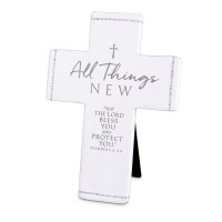 2pk -Tabletop Cross All Thing New White Resin - (Pack of 2)