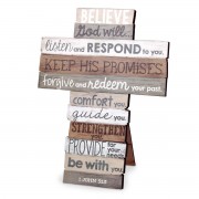 2pk -Tabletop Cross Believe Brown Mdf 9" - (Pack of 2) 2pk -Tabletop Cross Believe Brown Mdf 9" - (Pack of 2)