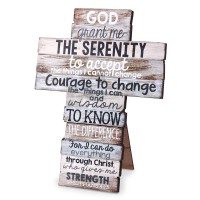 2pk -Tabletop Cross Serenity Brown Mdf 9" - (Pack of 2)