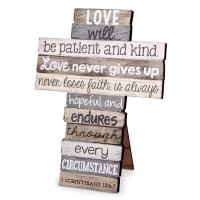 2pk -Tabletop Cross Love Brown Mdf 9" - (Pack of 2)