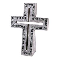 2pk -Tabletop Cross Rustic White Be Joyful - (Pack of 2)
