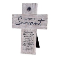 2pk -Tabletop Cross Faithful Servant Resin - (Pack of 2)