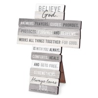 2pk -Tabletop Believe Various Scripture Brown - (Pack of 2)