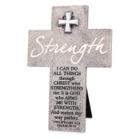 2pk -Tabletop Cross Emblem Strength Resin - (Pack of 2)