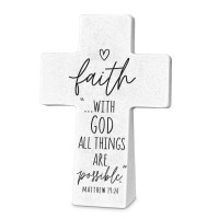 2pk -Tabletop Cross Faith Resin Wedge-Base - (Pack of 2)