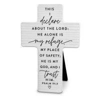 2pk -Cross Hold Onto Hope My Refuge White - (Pack of 2)