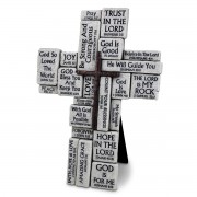 2pk -Tabletop Cross Stacked Stones Gray - (Pack of 2) 2pk -Tabletop Cross Stacked Stones Gray - (Pack of 2)