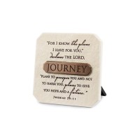 2pk -Tabletop Plaque Journey Bronze 3.75H - (Pack of 2)