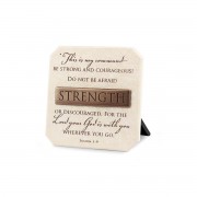 2pk -Tabletop Plaque Strength Bronze 3.75"H - (Pack of 2) 2pk -Tabletop Plaque Strength Bronze 3.75"H - (Pack of 2)