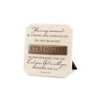 2pk -Tabletop Plaque Strength Bronze 3.75"H - (Pack of 2)