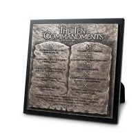 Tabletop Plaque Faith Ten Command 8.75"H