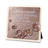 2pk -Tabletop Plaque Flowers Cream 5.75"H - (Pack of 2)
