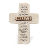 2pk -Tabletop Cross Believe Bronze Bar 5.50"H - (Pack of 2)