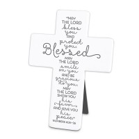 2pk -Tabletop Cross Blessed Baby Resin 6.25in - (Pack of 2)