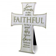 2pk -Tabletop Cross Faithful White 10in H - (Pack of 2) 2pk -Tabletop Cross Faithful White 10in H - (Pack of 2)
