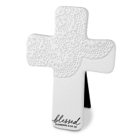 2pk -Tabletop Cross Lace Textured Blessed - (Pack of 2)