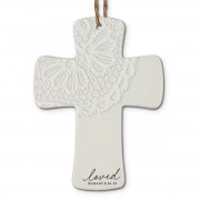 2pk -Christmas Ornament Cross Lace Loved - (Pack of 2)