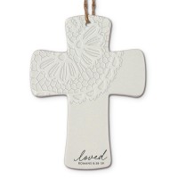 2pk -Christmas Ornament Cross Lace Loved - (Pack of 2)