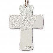 2pk -Christmas Ornament Cross Lace Jesus - (Pack of 2)