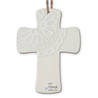2pk -Christmas Ornament Cross Lace Jesus - (Pack of 2)