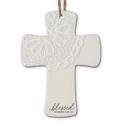 2pk -Christmas Ornament Cross Lace Blessed - (Pack of 2)