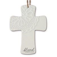 2pk -Christmas Ornament Cross Lace Blessed - (Pack of 2)