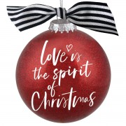 2pk -Christmas Ornament Glitter Bauble Love - (Pack of 2)