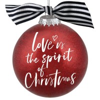 2pk -Christmas Ornament Glitter Bauble Love - (Pack of 2)