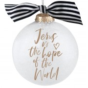 2pk -Christmas Ornament Glitter Bauble Jesus - (Pack of 2)
