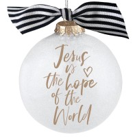 2pk -Christmas Ornament Glitter Bauble Jesus - (Pack of 2)
